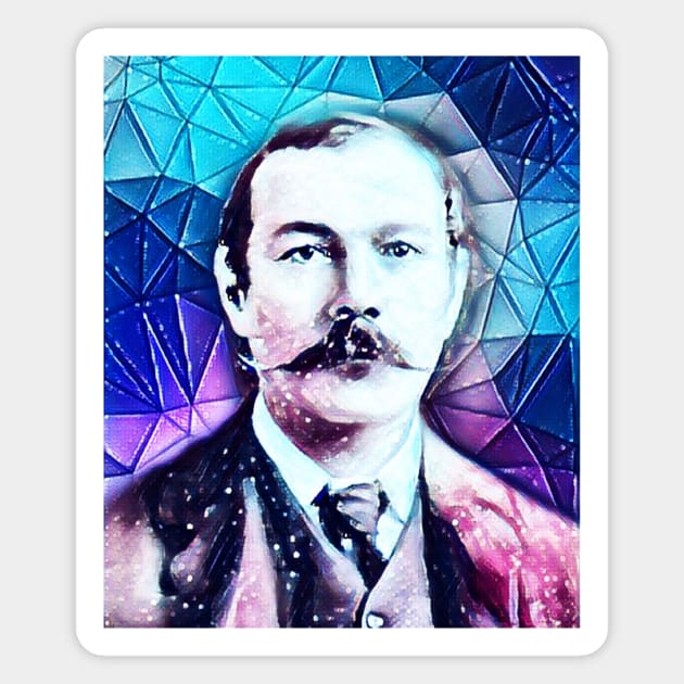 Arthur Conan Doyle Snow Portrait | Arthur Conan Doyle Artwork 5 Magnet by JustLit